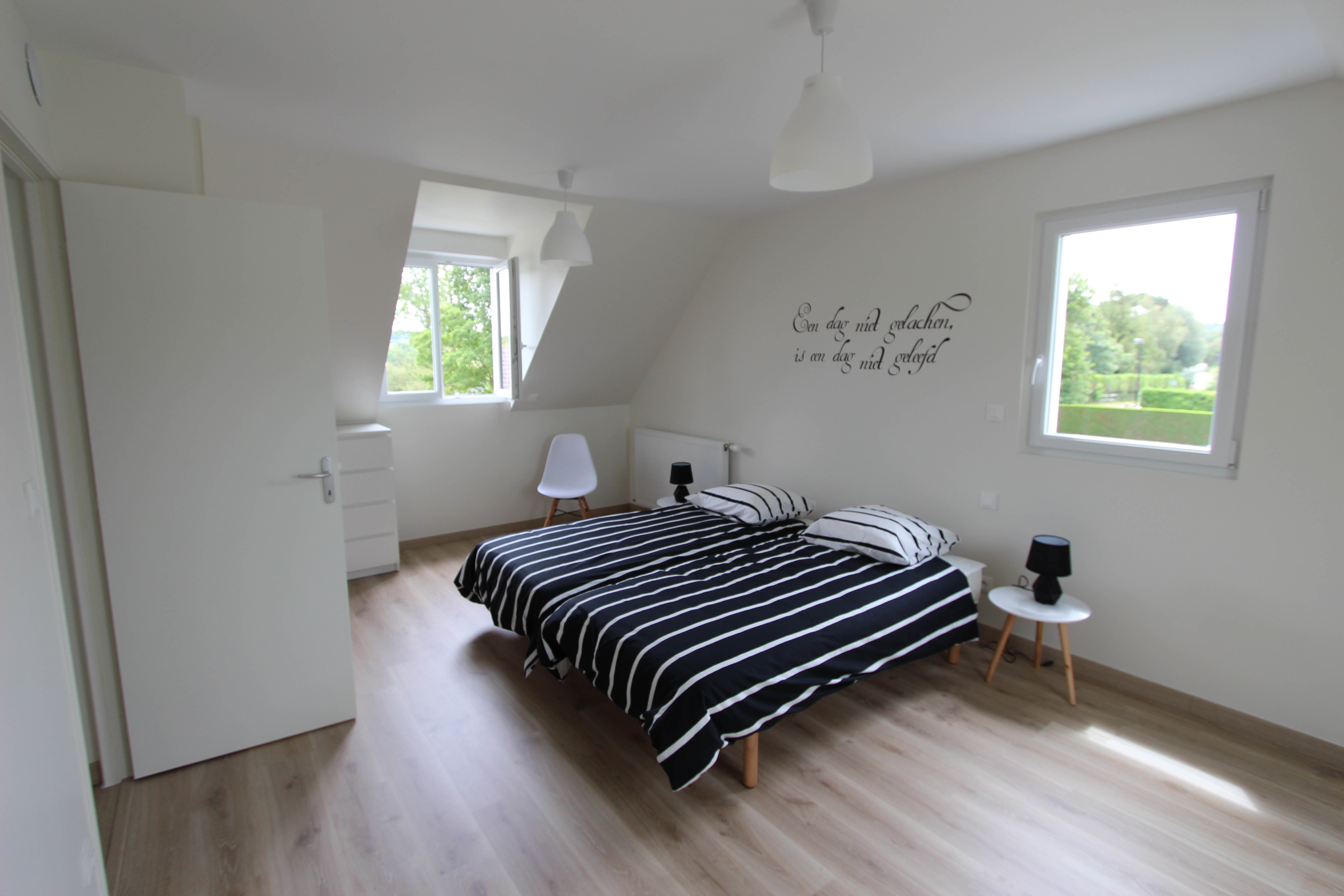 chambre double étage de la villa rubis location gîte varengeville-sur-mer pourville-sur-mer